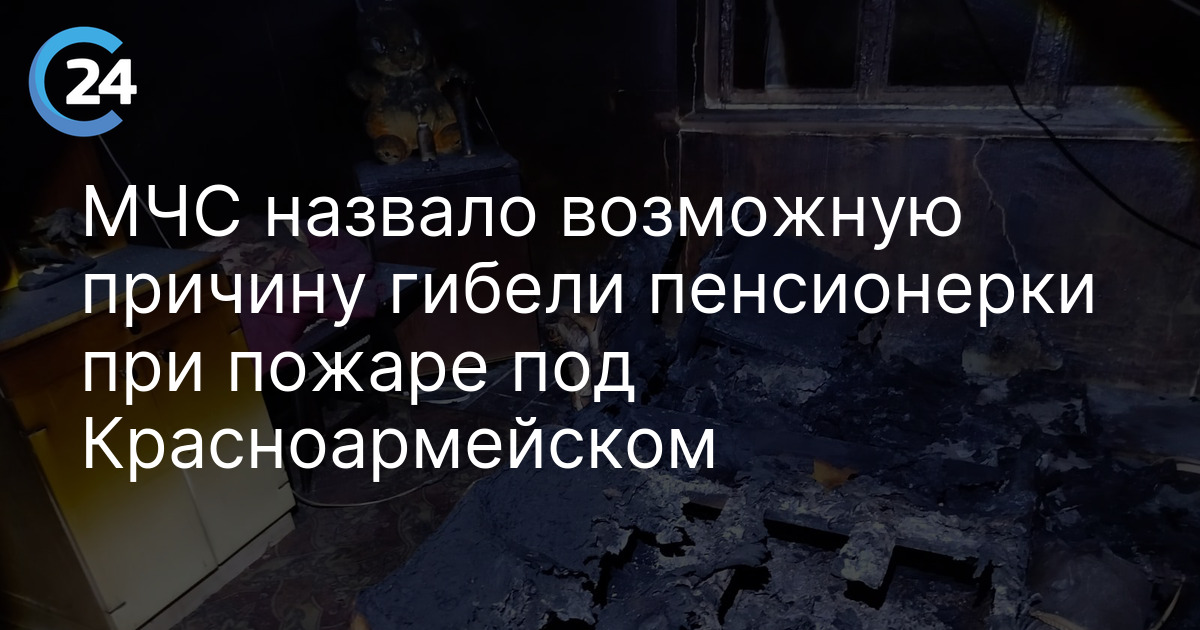 МЧС назвало возможную причину гибели пенсионерки при пожаре под Красноармейском