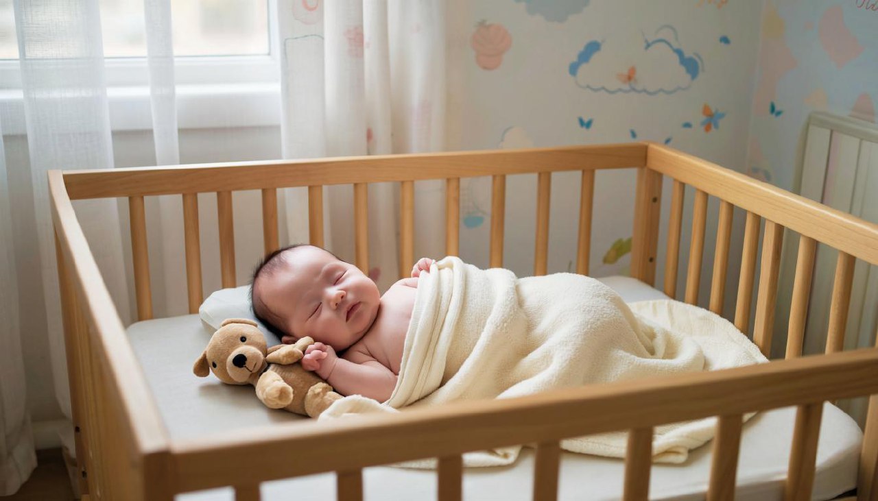 ребенок в кроватке