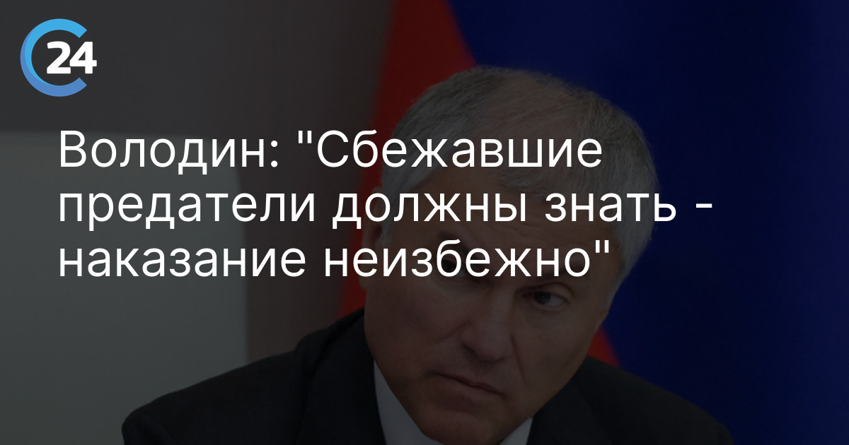 Володин: "Сбежавшие предатели должны знать - наказание неизбежно"
